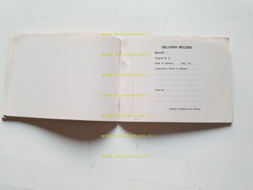 Enfield Bullet 350 manuale uso manutenzione originale