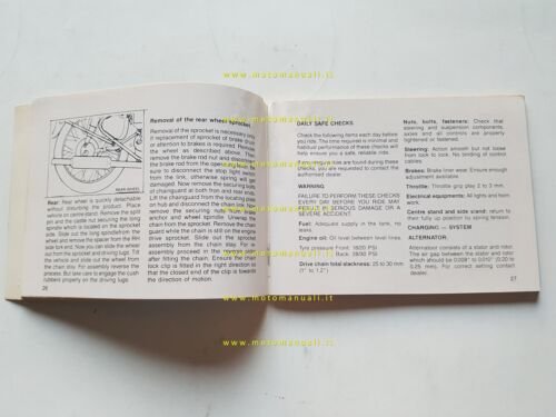 Enfield Bullet 350 manuale uso manutenzione originale