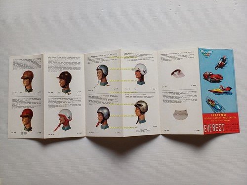 Everest catalogo produzione caschi moto 1962 depliant italiano originale