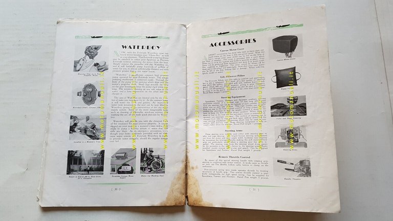 Evinrude 1929 produzione motori fuoribordo originale USA depliant