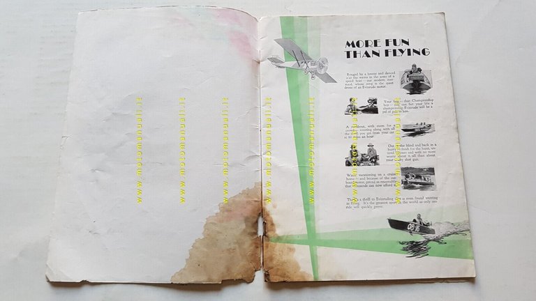 Evinrude 1929 produzione motori fuoribordo originale USA depliant