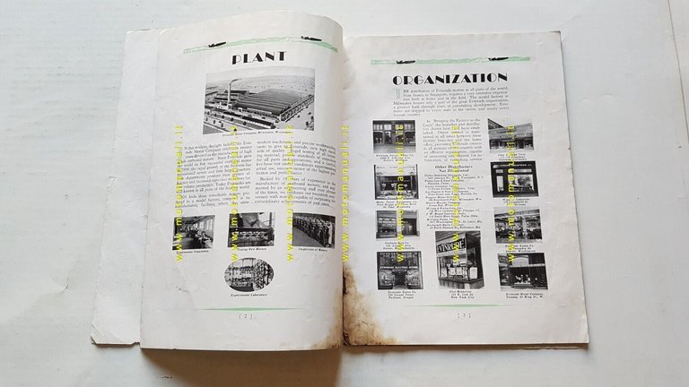 Evinrude 1929 produzione motori fuoribordo originale USA depliant