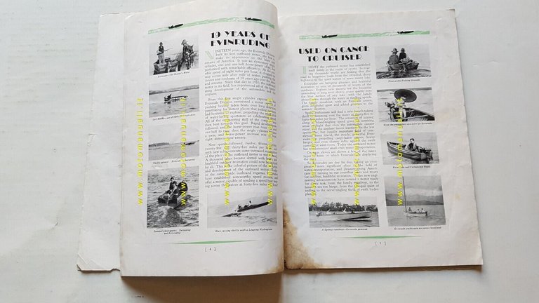 Evinrude 1929 produzione motori fuoribordo originale USA depliant
