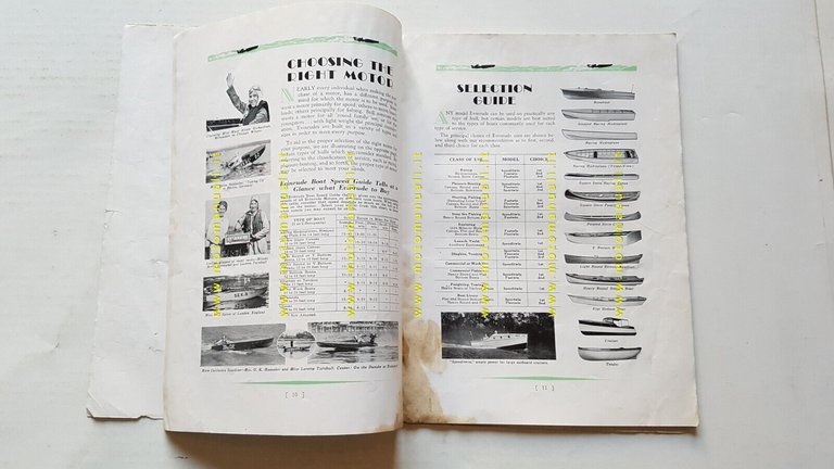 Evinrude 1929 produzione motori fuoribordo originale USA depliant