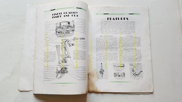 Evinrude 1929 produzione motori fuoribordo originale USA depliant