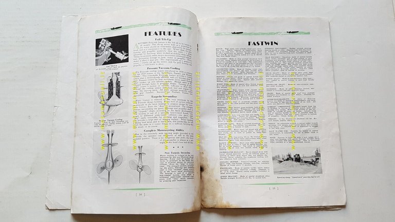 Evinrude 1929 produzione motori fuoribordo originale USA depliant