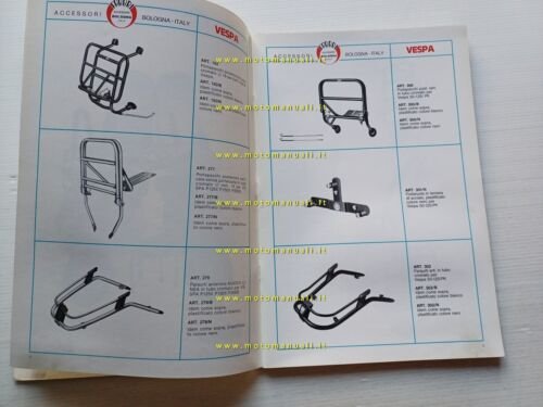 Fabbri catalogo generale accessori Vespa Ciao ciclomotori moto 1986 originale