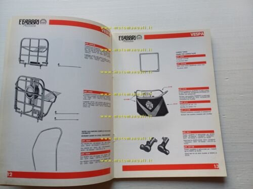 Fabbri catalogo generale accessori Vespa Ciao ciclomotori moto 1988 originale