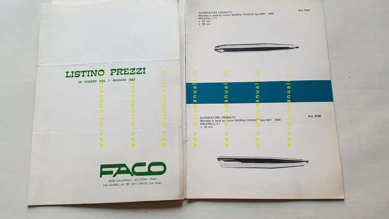 FACO catalogo accessori marmitte Minarelli Rizzato 1982 originale