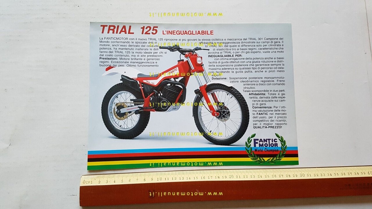 Fantic 125 Trial 1985 depliant moto italiano originale