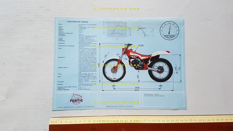 Fantic 125 Trial 1985 depliant moto italiano originale