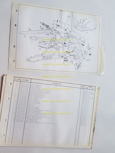 Fantic 50 Gran Turismo Four 1979 catalogo ricambi TELAIO originale