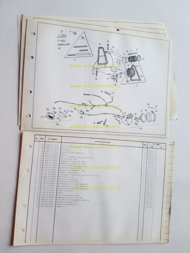 Fantic 50 Gran Turismo Four 1979 catalogo ricambi TELAIO originale