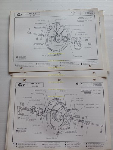 Fantic 75 Trial 1980-81 catalogo ricambi originale spare parts catalogue