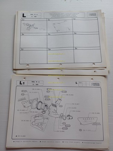 Fantic 75 Trial 1980-81 catalogo ricambi originale spare parts catalogue