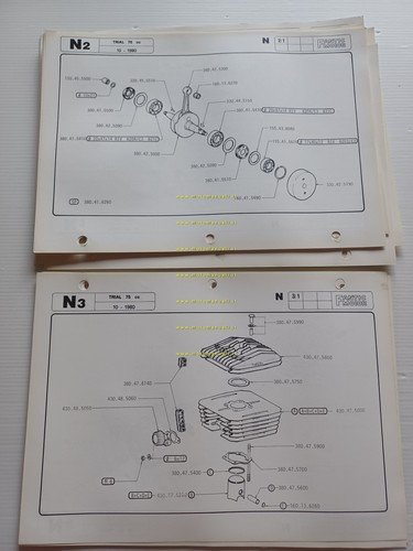 Fantic 75 Trial 1980-81 catalogo ricambi originale spare parts catalogue