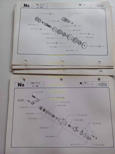 Fantic 75 Trial 1980-81 catalogo ricambi originale spare parts catalogue