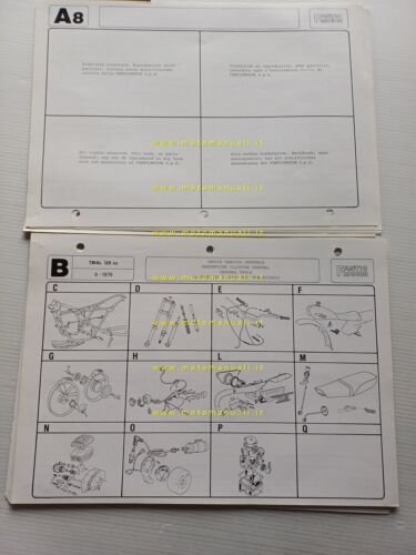 Fantic Motor 125 Trial 1979 2 cataloghi ricambi originali parts …