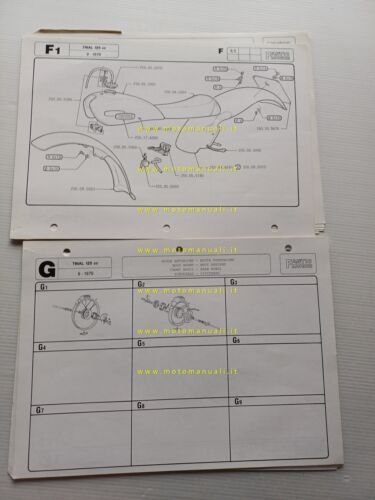 Fantic Motor 125 Trial 1979 2 cataloghi ricambi originali parts …