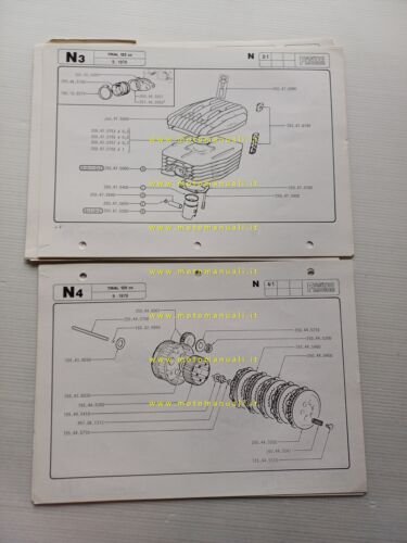 Fantic Motor 125 Trial 1979 2 cataloghi ricambi originali parts …