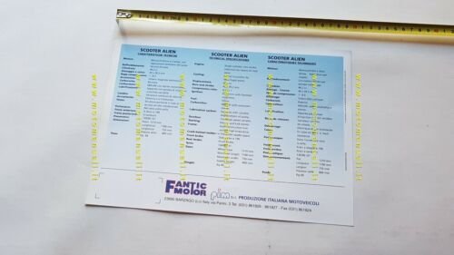 Fantic Motor 50 Alien Scooter depliant ORIGINALE brochure