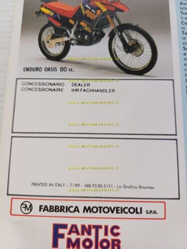 Fantic Motor 50 Oasis 1989-90 depliant originale italiano