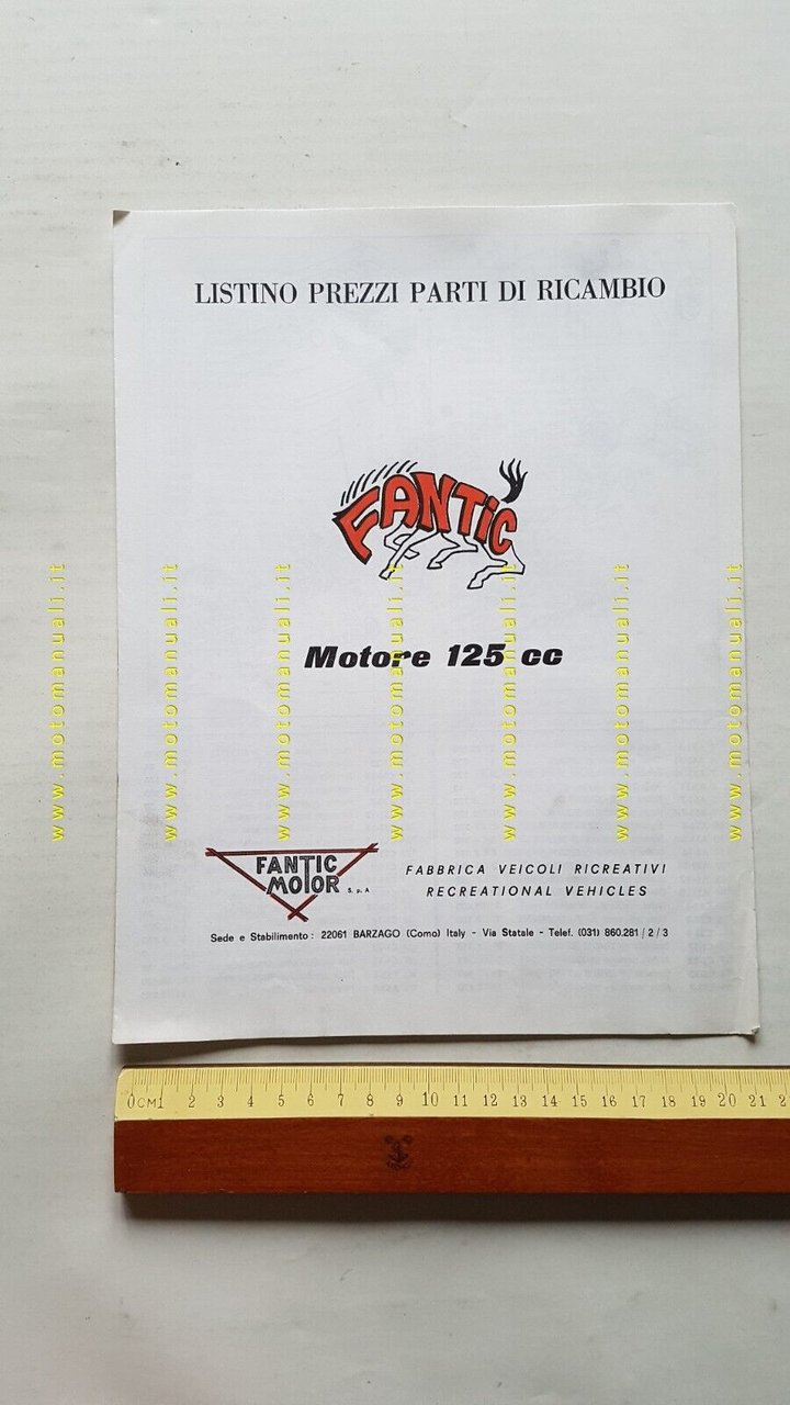 Fantic Motor catalogo ricambi originale MOTORE Chopper 125 5M