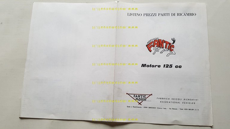 Fantic Motor catalogo ricambi originale MOTORE Chopper 125 5M