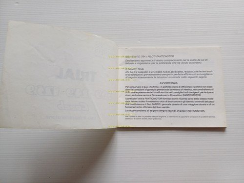 Fantic Motor Coach 309-249-125.9 Trial manuale uso manutenzione originale