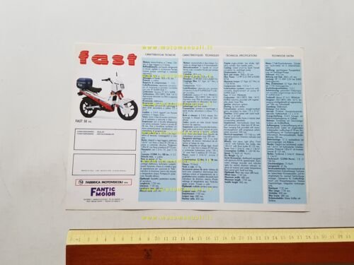 Fantic Motor Fast 50 1989 depliant originale italiano