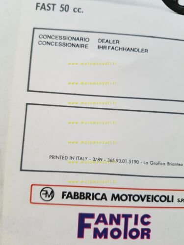 Fantic Motor Fast 50 1989 depliant originale italiano