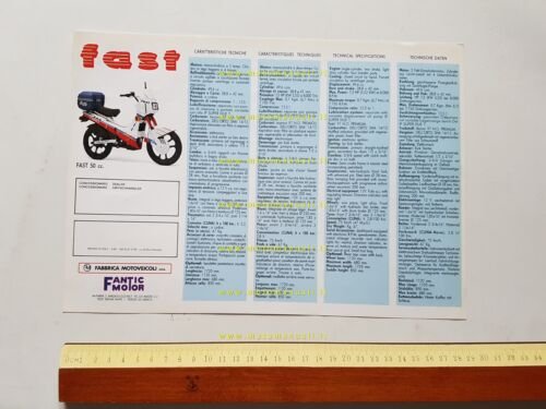 Fantic Motor Fast 50 tubone 1989 depliant originale