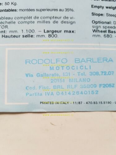 Fantic Motor Issimo 50 3V Raider 1987 depliant originale italiano