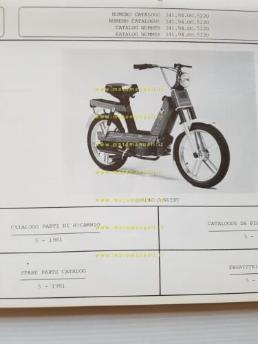 Fantic Motor Issimo 50 Convert 1981 catalogo ricambi originale