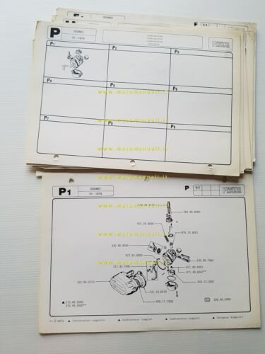 Fantic Motor Issimo 50 modelli 1979-80 catalogo ricambi TELAIO MOTORE …