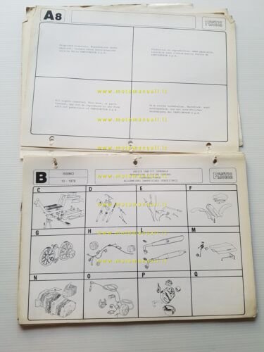 Fantic Motor Issimo 50 modelli 1979-80 catalogo ricambi TELAIO MOTORE …