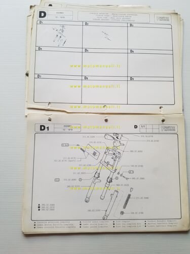 Fantic Motor Issimo 50 modelli 1979-80 catalogo ricambi TELAIO MOTORE …