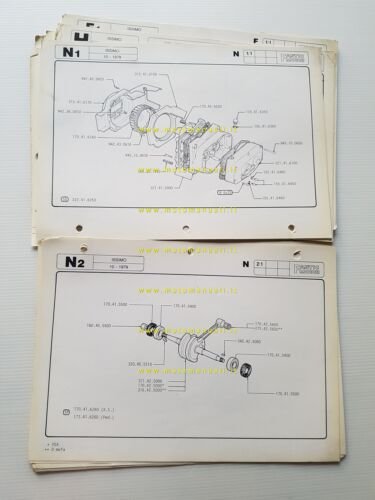 Fantic Motor Issimo 50 modelli 1979-80 catalogo ricambi TELAIO MOTORE …