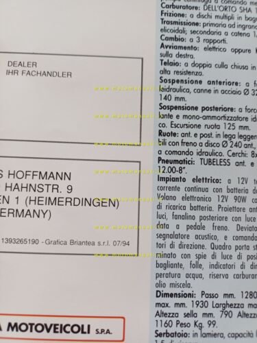 Fantic Motor Kaloa 50 1994 depliant originale italiano tedesco