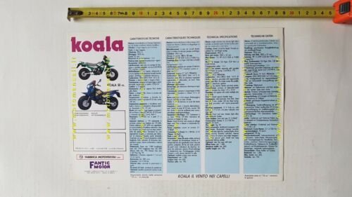 Fantic Motor Koala 50 1988 depliant moto originale brochure