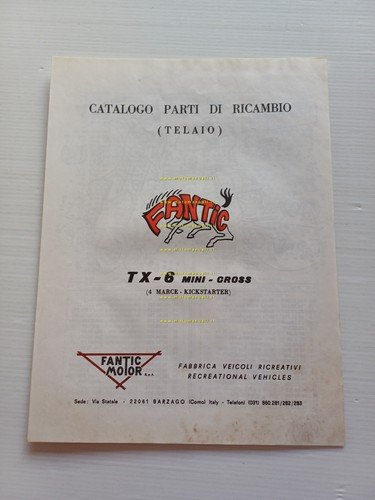 Fantic Motor Mini Cross 50 4M TX 6 catalogo ricambi …