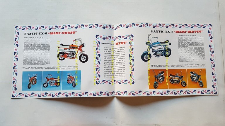Fantic Motor Minibike Minimoto 50 TX 1-2-3-4-6-7 depliant originale italiano