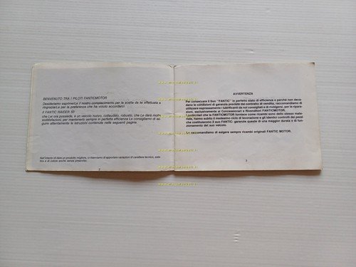 Fantic Motor Raider 50 FM 238 1984 manuale uso manutenzione …