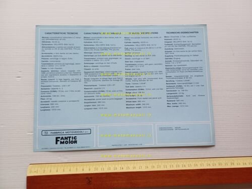 Fantic Motor Tender to 50 1987-88 depliant originale ITALIANO brochure