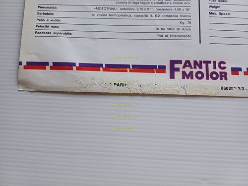 Fantic Motor Trail 125 - Trial 50 1979 depliant italiano …