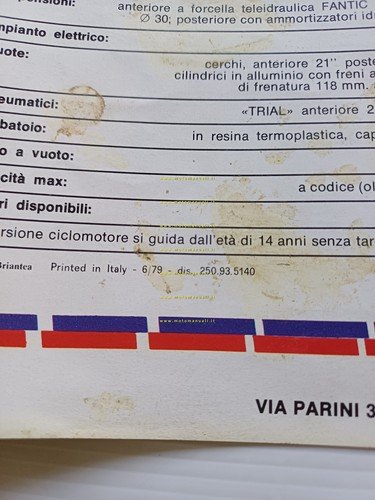 Fantic Motor Trail 125 - Trial 50 1979 depliant italiano …