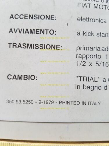 Fantic Motor Trial 125 1979 depliant italiano originale