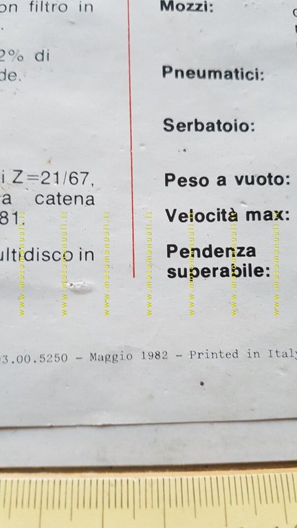 Fantic Motor Trial 125 1982 depliant originale moto ITALIANO