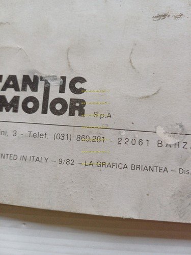 Fantic Motor Trial 125 FM 250.2 1982 manuale uso manutenzione …