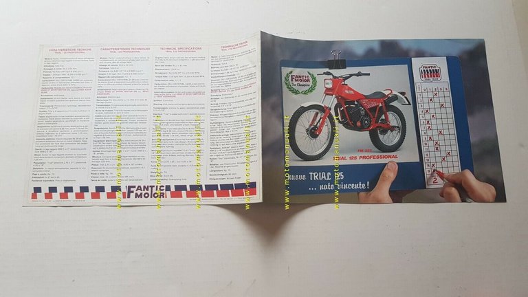 Fantic Motor Trial 125 Professional 1983 depliant originale moto